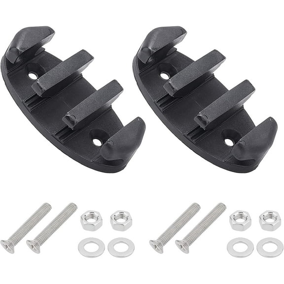 PH 2pcs Nylon Kayak Cleat Zig Zag Anchor Cleat with Screws and Nuts for Fishing Boat Secure Line Safety Line Kayak Canoe Deck Rigging Accessories Black 87x23mm/3.4x0.9" Black
