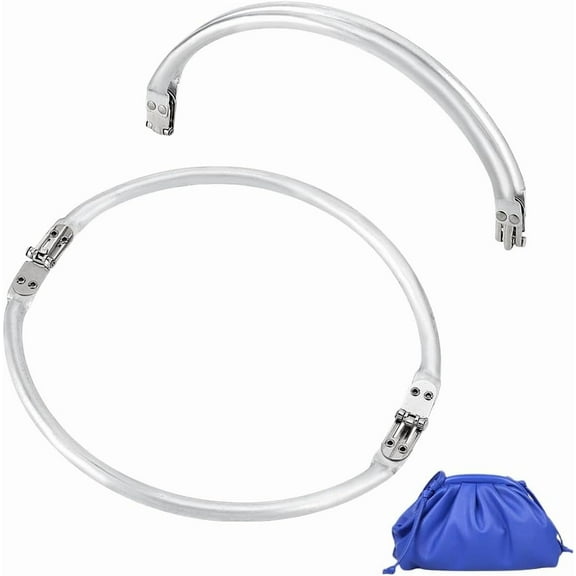 PH 2pcs Purse Frame Kiss Lock Clasp Bag Frame9.4inch U-Shaped Aluminum Kiss Clasp Internal Tubular Frame Replacements for Purse Handle Bag Making Sewing Clutch Crafts Silver DIY