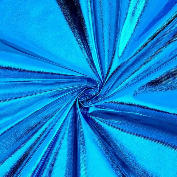 PH 3.6 Yards Blue Metallic Fabric Hologram Metallic Foil Stretch Fabric 150cm/59 Inches Wide Stretch Shiny Fabrics for DIY Sewing Crafting Curtain Costume Event Decoration Blue
