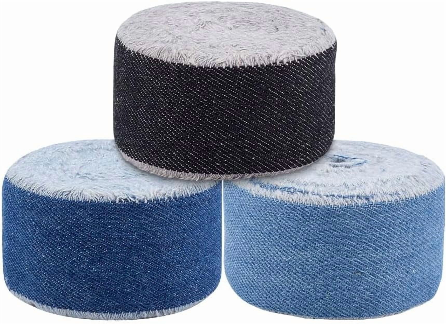 Ruby Ribbon Denim PH 3 Rolls Denim Ribbon Jean Fabric Ribbon 16 Yards Rustic Ribbons 1.6 ...