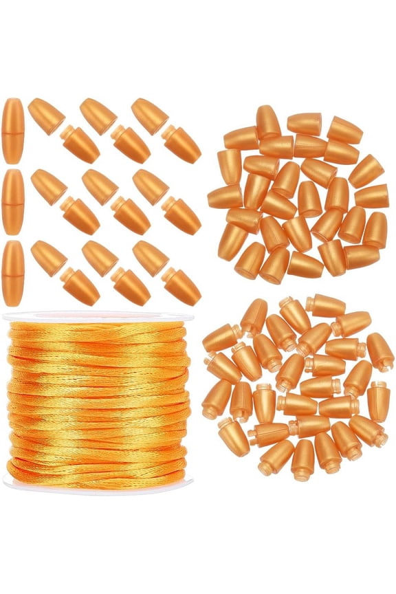 PH 30 Set Breakaway Clasp for Lanyards 10m 2mm Gold Nylon Lanyard String Cords with 24mm Plastic Barrel Connectors Safety Clasps for Necklaces Bracelets Jewelry DIY Craft Making for DIY