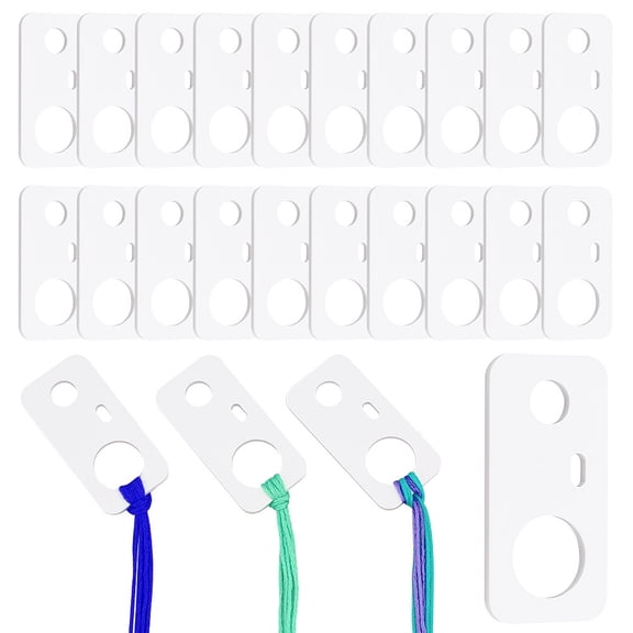 PH 30pcs Acrylic Embroidery Floss Drop White Embroidery Thread Organizers Slim Floss Bobbins Stitch Thread Bobbins for Craft Sewing Thread Storage