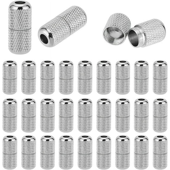 PH 30pcs Shoelaces Buckle Lock Metal Laces Clasps Shoelace Buckles Replacement for Sneaker Hiking Board Shoes Platinum
