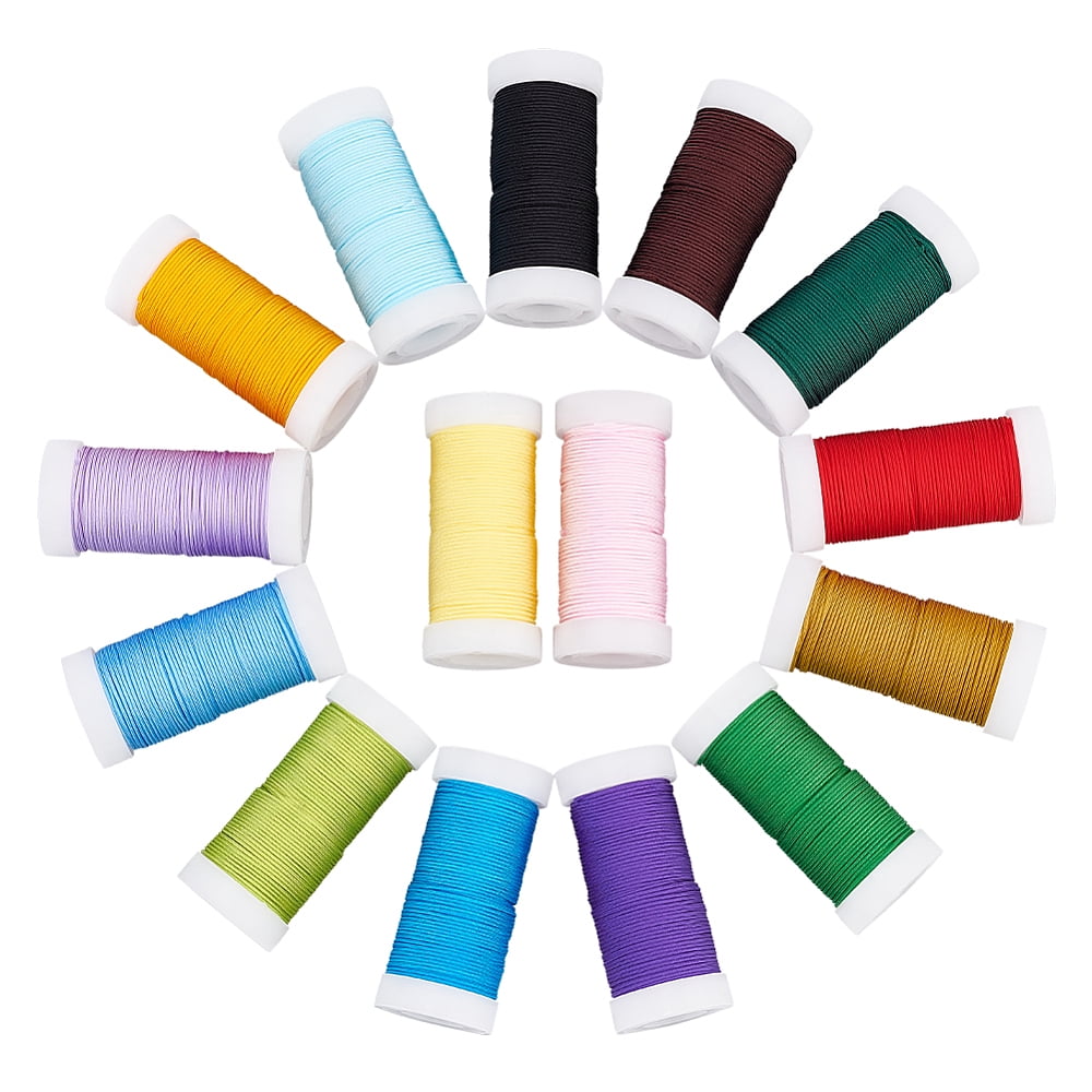 PH 328 Yards Nylon Thread 0.8mm Beading String Cord Chinese Knotting Cord Kumihimo Macrame Cord for Friendship Bracelet Christmas Jewelry Making 15