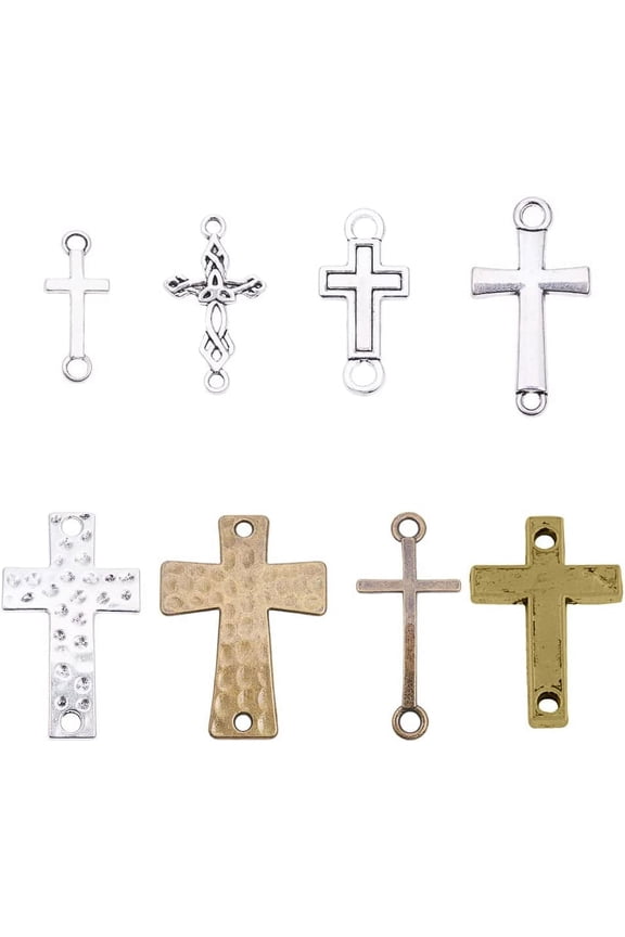 PH 32pcs Connector Charms 8 Style Links Connector Charm for Easter Eid Mubarak Ramadan Decoration Necklace Earring Bracelet Jewelry Making diy