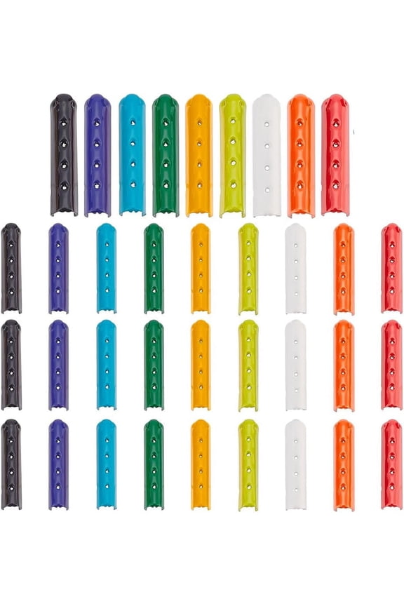 PH 36PCS Shoelace Tip Heads 9 Colors Half-Column Alloy Column Cord Ends Cap Smooth Replacement Metal Ends Aglet Tips for Sneakers Canvas Hoodies Beach Pants DIY Reparing 23x5mm Multi-color DIY