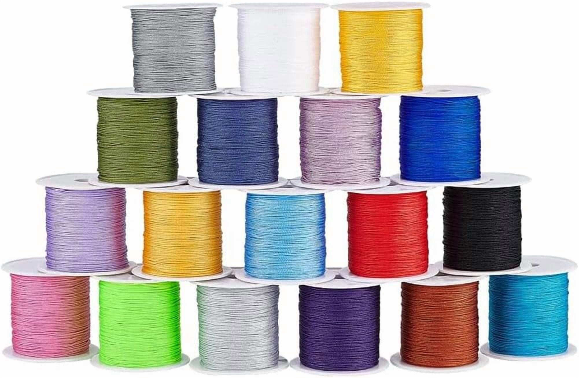 PH 378 Yards Nylon String Thread 18 Colors 0.4mm Beading String Bracelet Cord Chinese Knotting Cord for Jewelry Making Macrame Friendship Bracelets Christmas Ornament Colorful
