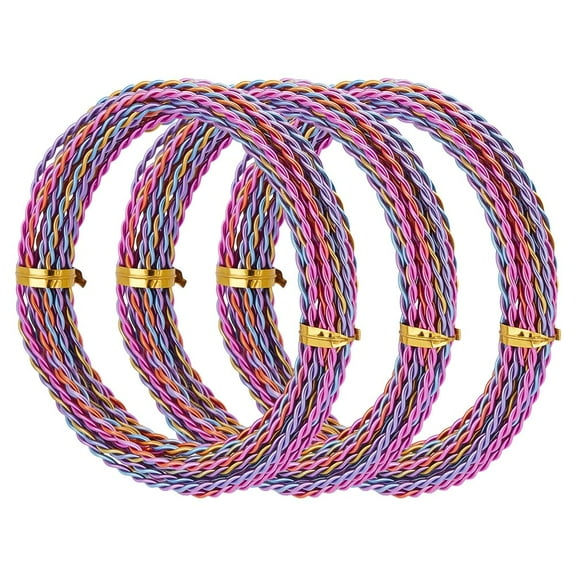 PH 49ft Twist Aluminum Wire 12 Gauge Iridescent Metal Craft Wire 2mm Jewelry Wires Rainbow Color Beading Wires for Crafting DIY Jewelry Necklace Making Wrapping Sculpting 3 Bundles/Set Colorful