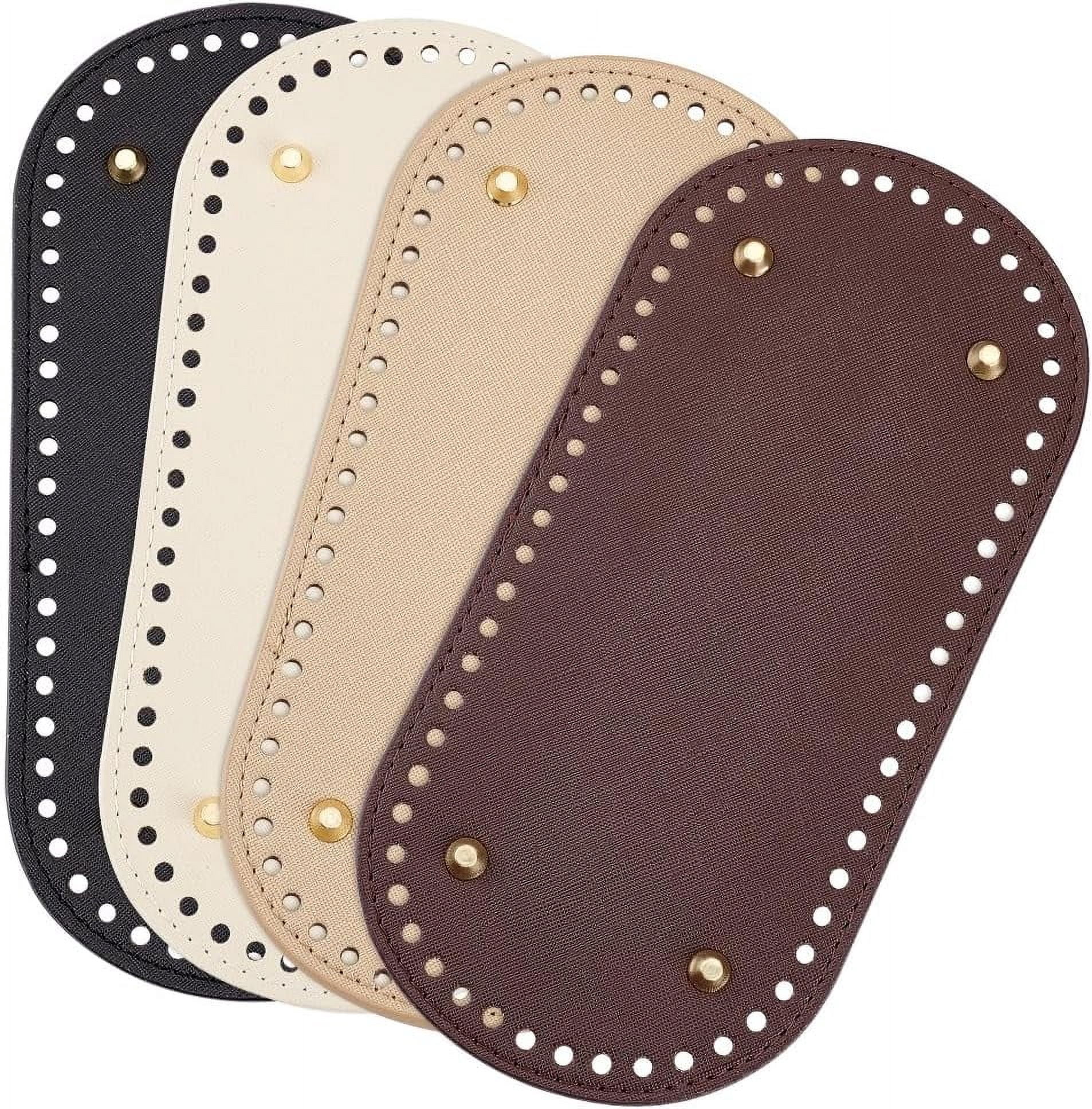 PH 4pcs Bag Bottom Base Pads 4 Colors Oval Crochet Bag Bottom PU ...