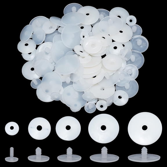 PH 50 Sets Joints 5 Sizes Body Joints Plastic Safety Joints Teddy Bear Soft Making Limbs and Head Joints for Teddy Bear Making DIY Crafts (19mm 30mm 33mm 38mm 43mm)