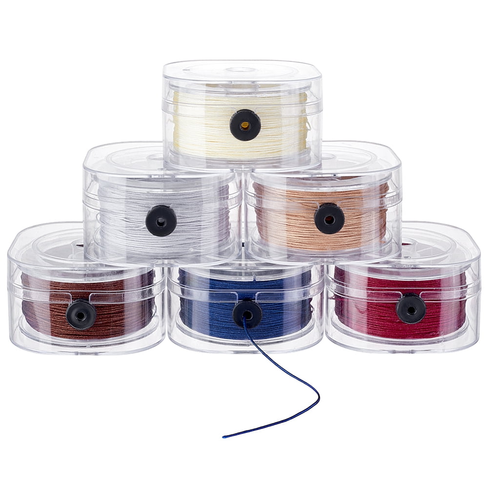PH 6 Colors 0.8mm Beading Thread Nylon Beading String Cord 328 Yards Chinese Knotting Cord Non-Elastic Thread Cord with Organizing Case for Bracelets