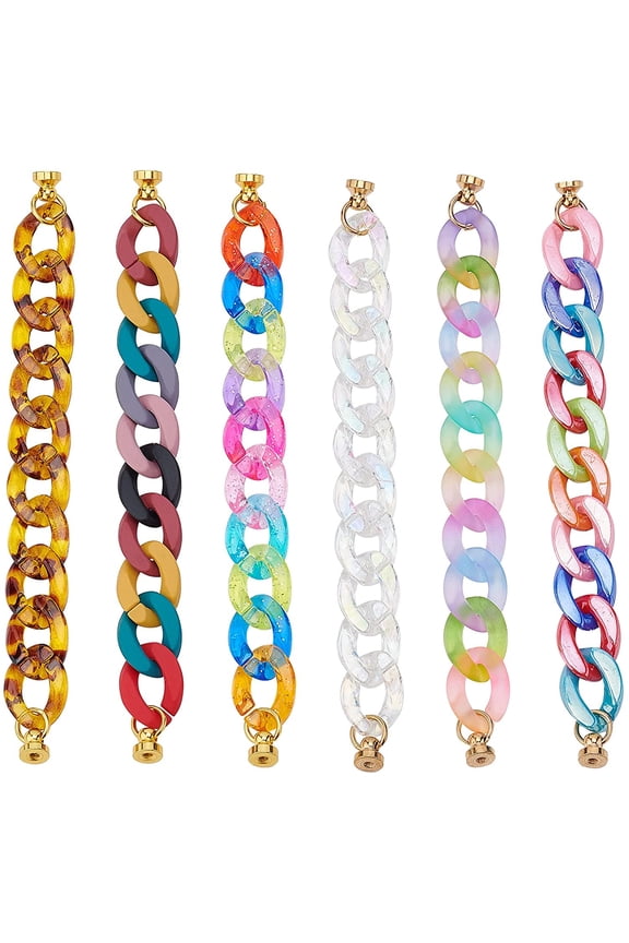PH 6 Style 6.4 Inch Phone Finger Strap Chain Acrylic Mobile Accessories Straps Chain Wrist Keychain Strap Finger Bracelet Chain Drop Resistance for DIY Phone Case Accessories Decoration Multi-color