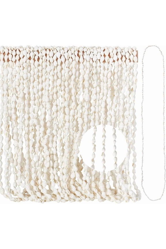 PH 60 inch White Shell Necklace Shell Leise Hawaii Sea Shells Jewelry Ocean Charms Beaded Long Necklace for Women Summer Beach Luau Party Surfer Jewelry White