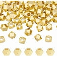 thumbnail image 1 of PH 60pcs 14K Gold Plated Beads 5mm Geometric Polygon Spacer Bead Brass Faceted Cube Beads Smooth Cornerless Bead for Bracelet Necklace Earring Jewelry Making DIY Craft Gold 2.4mm Hole Gold, 1 of 5