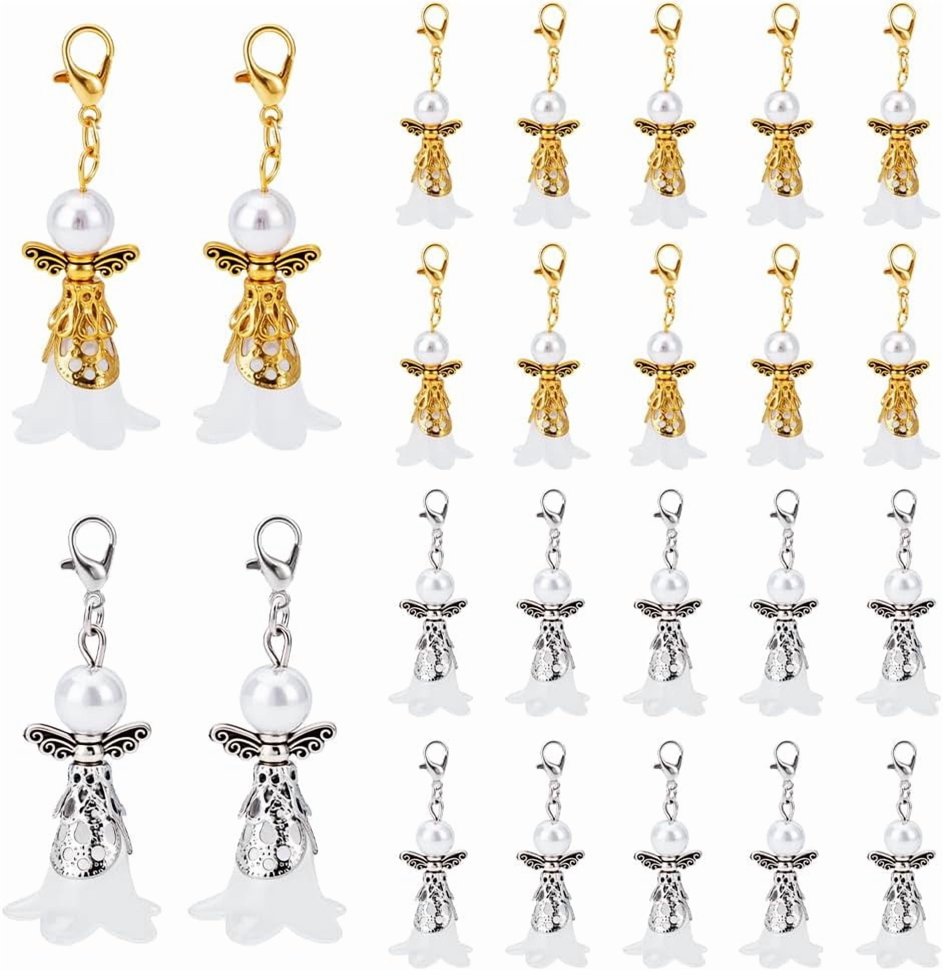PH 60pcs 2 Colors Angel Wings Keychains 2 Inch Angel Guardian Charms ...