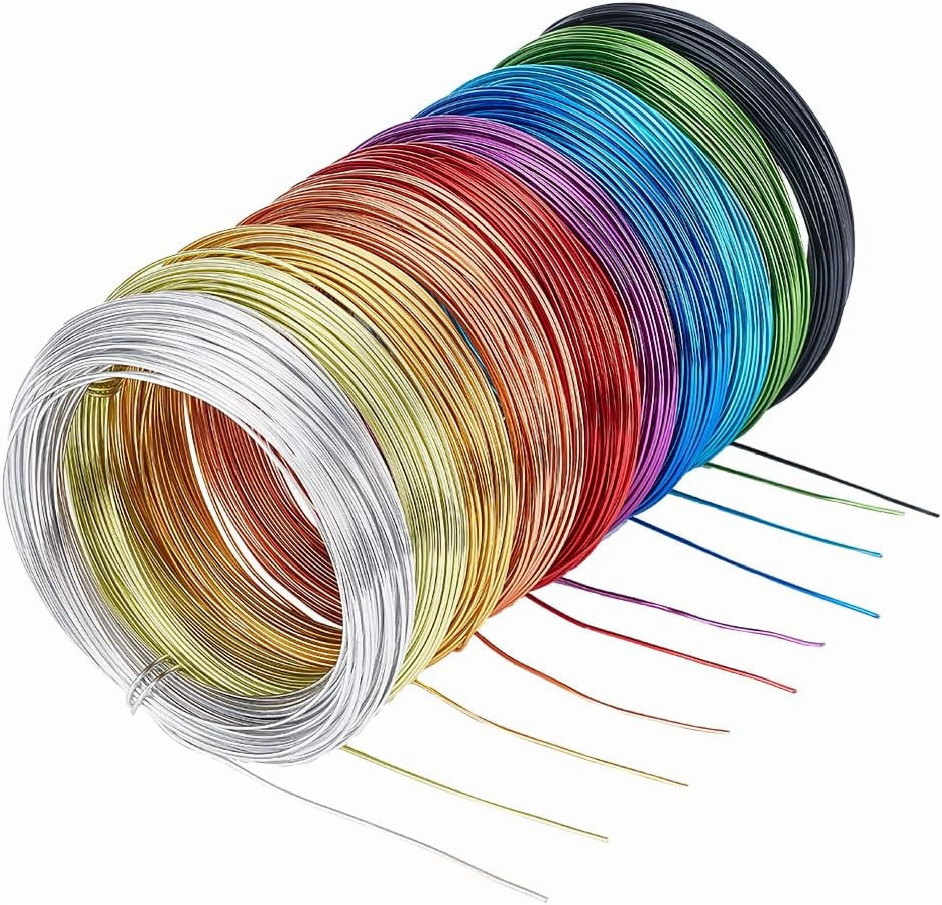 PH 650 Feet 10 Rolls 1mm Aluminum Craft Wire 18 Gauge Flexible Floral Jewelry Beading Wire 10 Colors for DIY Jewelry Craft Making Each Roll 65 Feet Colorful