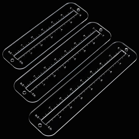 PH 6pcs 3 Sizes Zipper Making Templates Clear Zipper Template Patchwork Ruler Sewing Tools Acrylic Zip Pocket Template Set for Leather Lace-in Zipper Inserts Bag Zip Pocket DIY Craft
