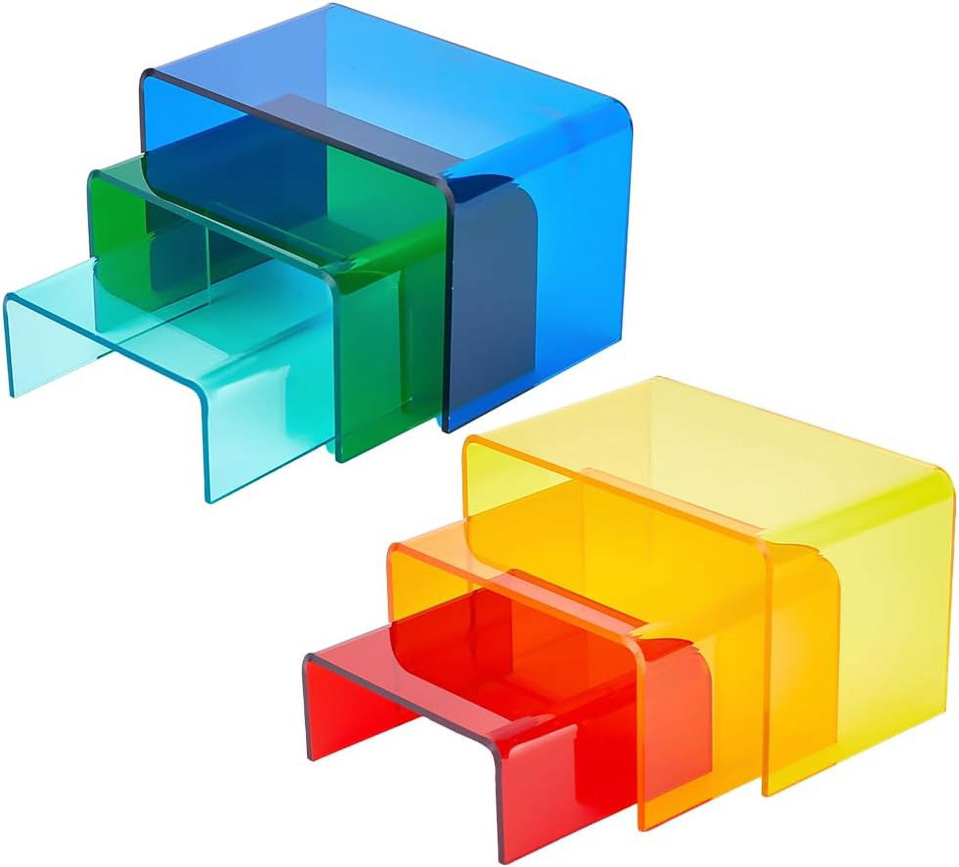 PH 6pcs Acrylic Display Riser 3 Sizes Tabletop Display Stand ...