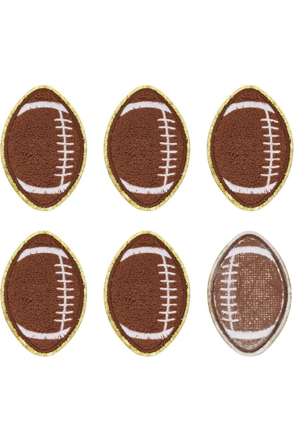 PH 6pcs Football Embroidered Iron on Patches Rugby Self-Adhesive Cloth Patches Embroidered Applique Decoration Sewing Patches Repair Patch for T-Shirts Jackets Hats Jeans Caps Backpacks