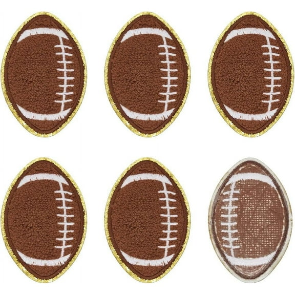 PH 6pcs Football Embroidered Iron on Patches Rugby Self-Adhesive Cloth Patches Embroidered Applique Decoration Sewing Patches Repair Patch for T-Shirts Jackets Hats Jeans Caps Backpacks