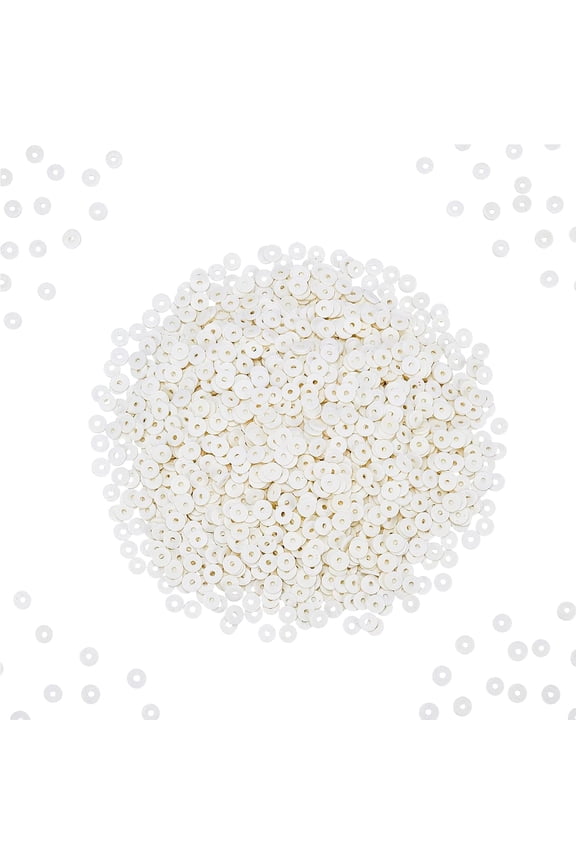 PH 8mm White Clay Heishi Beads 400pcs Flat Round Polymer Beads Vinyl Disc Beads Spacer Bead Clay Chip Beads for Summer Wakiki Hawaii Jewelry Making Necklace Bracelet Finding for DIY