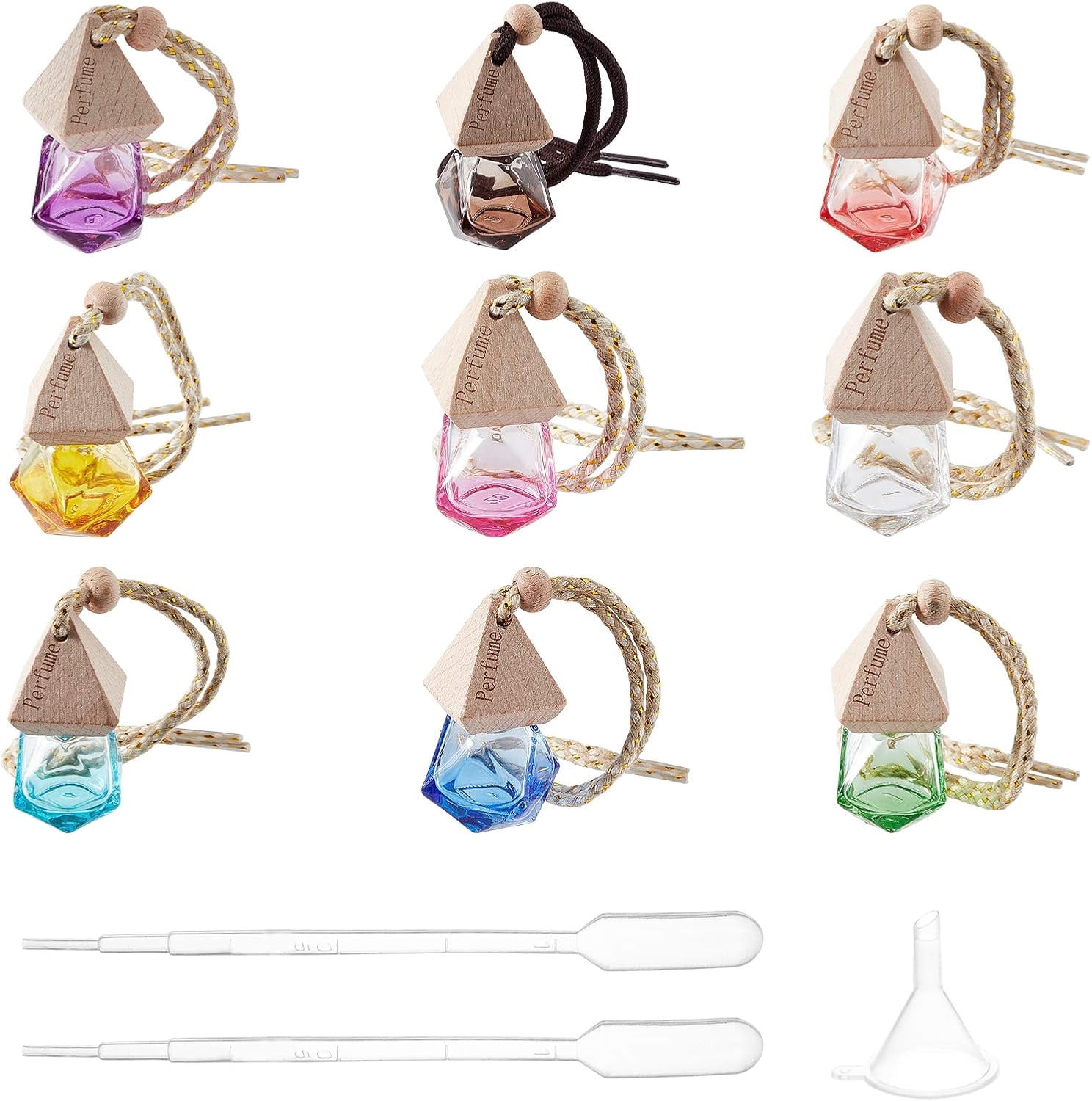 PH 9pcs 7ml Perfume Bottle Refillable Car Air Freshener Hanging ...