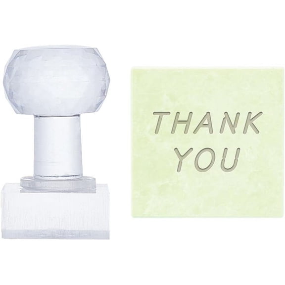 PH Acrylic Soap Embossing Stamp - Thank You - Round - 1.3x0.7 inches - 2x1.4x0.8 inches Clear