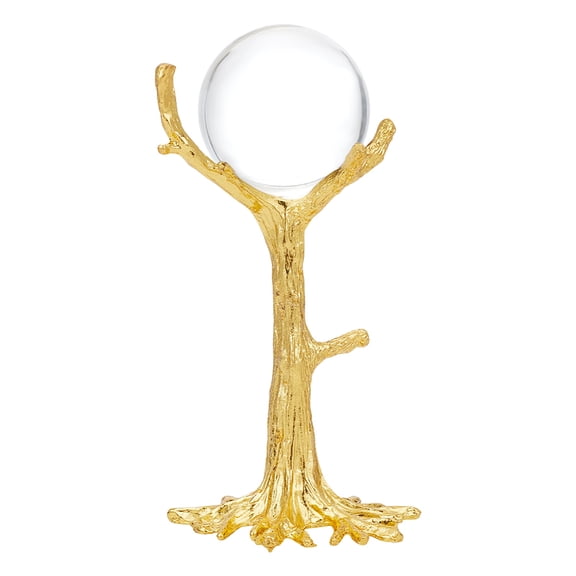 PH Ball Stand Tree Shaped Sphere Holder Golden Crystals Holder Rack for 8 to 10cm Metal Stone Ball Base Spheres Display Stand for Home Office