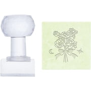 PH Bouquet Soap Stamp Flower Pattern Acrylic Stamp with Handle Round Soap Embossing Stamp Soap Chapter Imprint Stamp for Handmade Soap Cookie Clay Pottery Stamp Biscuits Gummier Making White DIY
