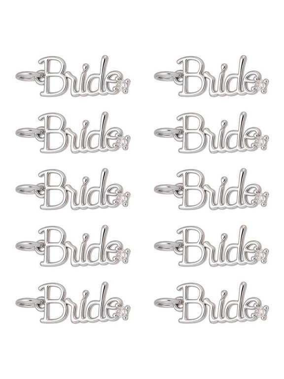 PH Brass Bride Charms with Micro Pave Cubic Zirconia Bride Pendants Good Jewellery Making for DIY