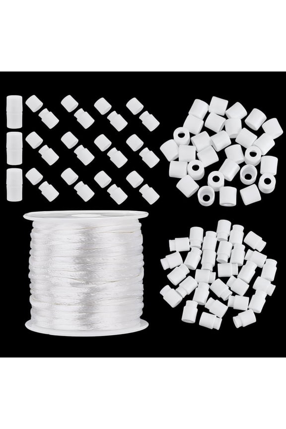 PH Breakaway Clasps for Necklaces 30pcs 20x11mm White Safety Clasp Bead Barrel Connector Closure Clasp with 2mm x 10.9 Yard String Cord for DIY Necklace Bracelet Lanyard Neck Clasp Jewelry