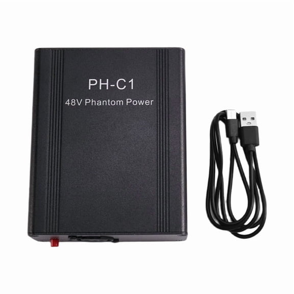 PH-C1 Outdoor Metal Portable 48V Phantom Power Microphone Preamp with Battery, Compact High-Gain Booster for Music Recording