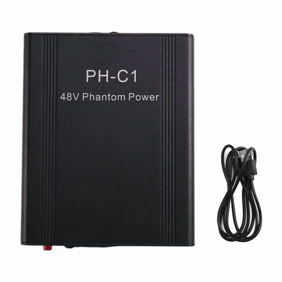 PH-C1 Outdoor Metal Portable 48V Phantom Power Microphone Preamp Compact High-Gain Booster for Music Recording
