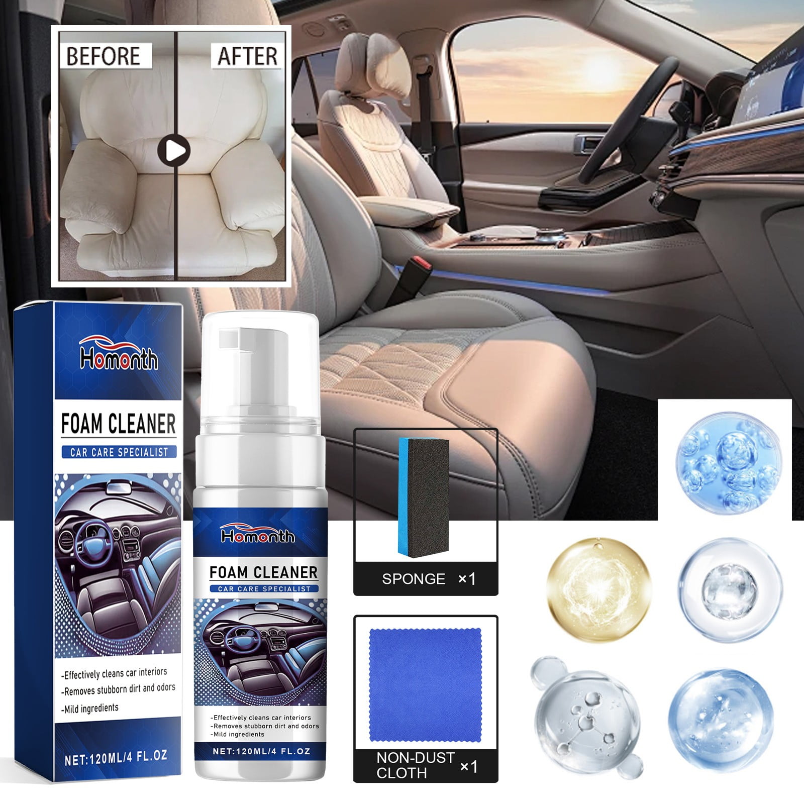 PH CAR Interior CLEANER Interior Cleaner Plastic Leather Restorer Plastic Leather Refurbishment