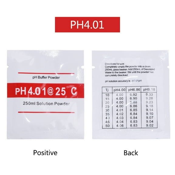 PH Calibration Powder Packets – Buffer Solution Powder for pH Meter, Precise Lab Grade pH Tester Calibration for Hydroponics Pool Spa（PH4.01）