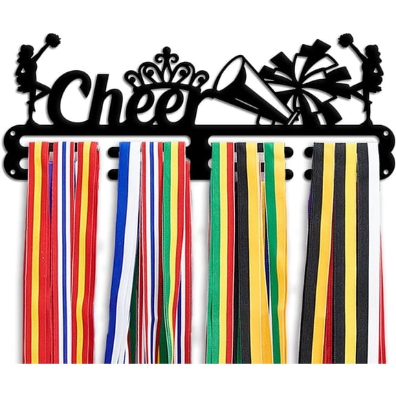 PH Cheer Medal Hanger Display Rack Cheerleaders Medal Holder 15.7 Inch Awards Ribbon Hanger Medal Display Wall Rack Sports Medal Hanger Display for Sports Athletes Awards Ribbons Cheer for DIY