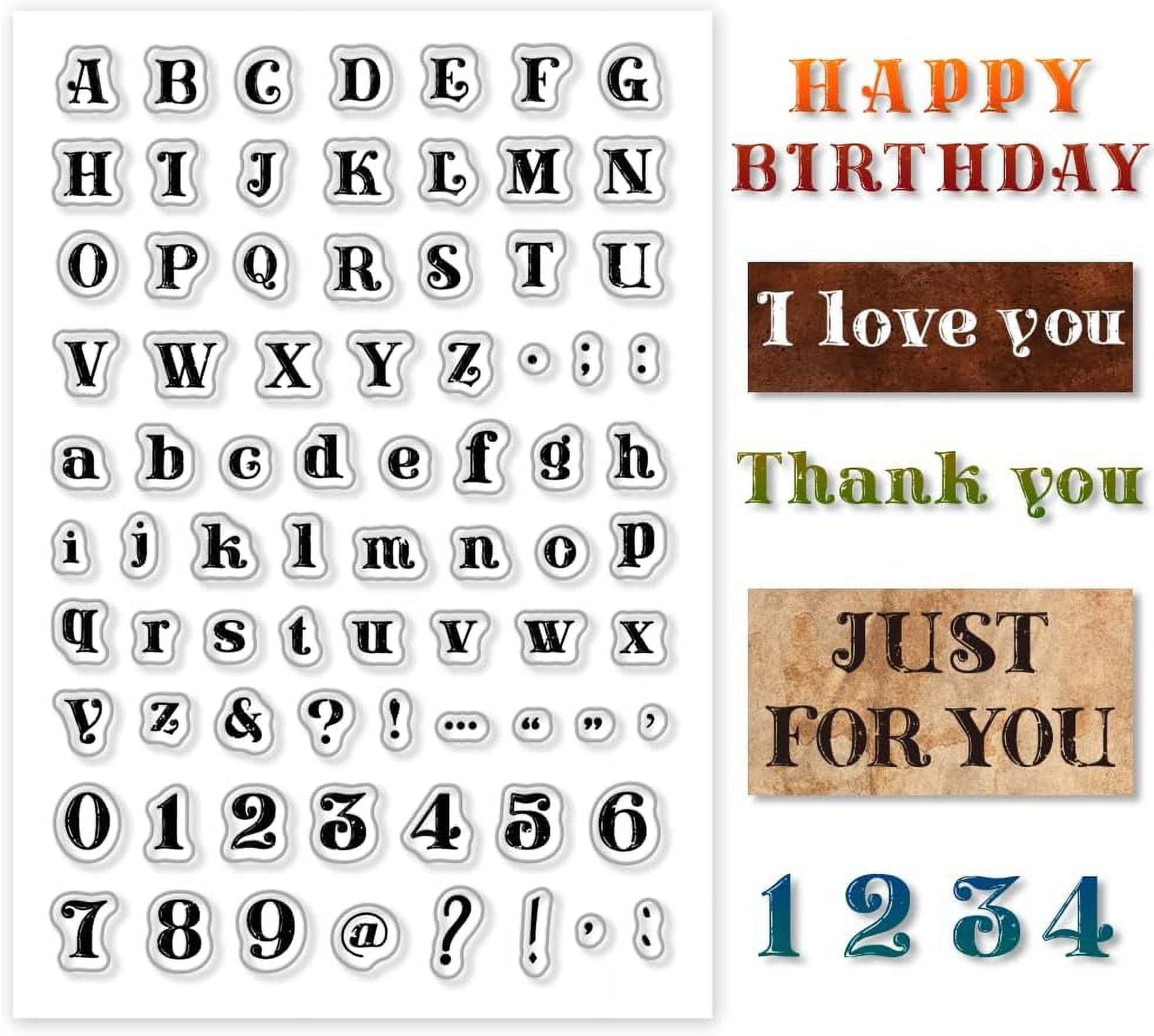 PH Clear Silicone Stamps - Retro Alphabet Rubber Stamps for Card Making ...