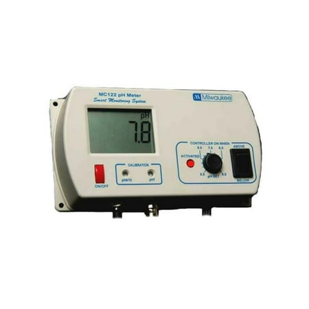 Milwaukee MC122 pH Controller with Mounting Kit, 0.0 to 14.0 pH, +/-0.2 pH Accuracy
