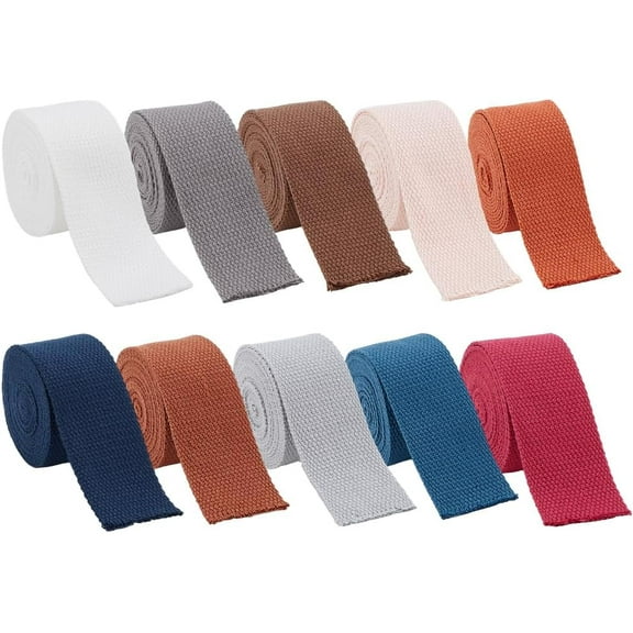 PH Cotton Webbing Ribbon Wide Cotton Strap Handmade Decorative Webbing Canvas Straps Outdoor Webbing Handles Bag Webbing for Sewing DIY Fabric Belting Tote Bags 22 Yards Multi-color