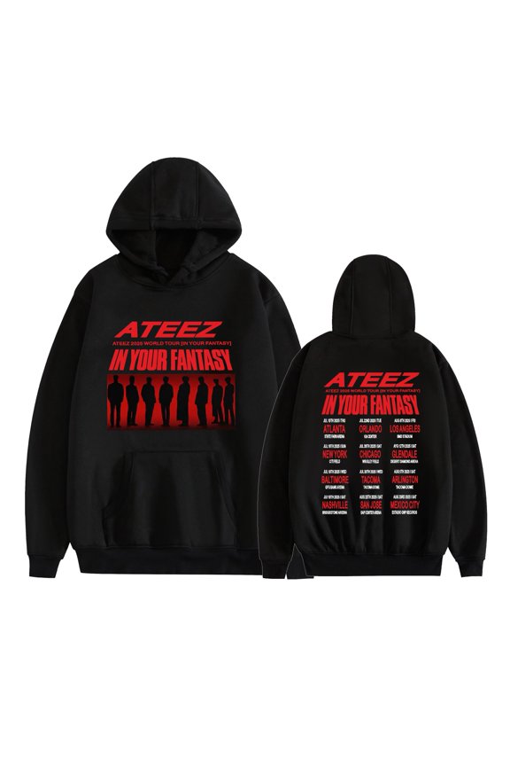 Ateez Merch Hoodie The World EP.Fin: Will Tour Kpop Hoodies Fashion Men Women Sweatshirt Tracksuit Pullover Coat Tee Fans Gift