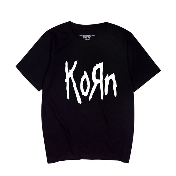 PH DOUBLE L  Fun Novelty Personalized Print Men's Women Short Sleeve Tshirts Korn Cartoon Rock Band Music Album Print Cotton T-shirt Unisex