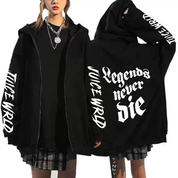 PH DOUBLE L Juice Hoodie Zip-Up Casual Hooded Rapper Sweatshirt, Ivan Cornejo Accessories Cardigan, Black for Men and Women