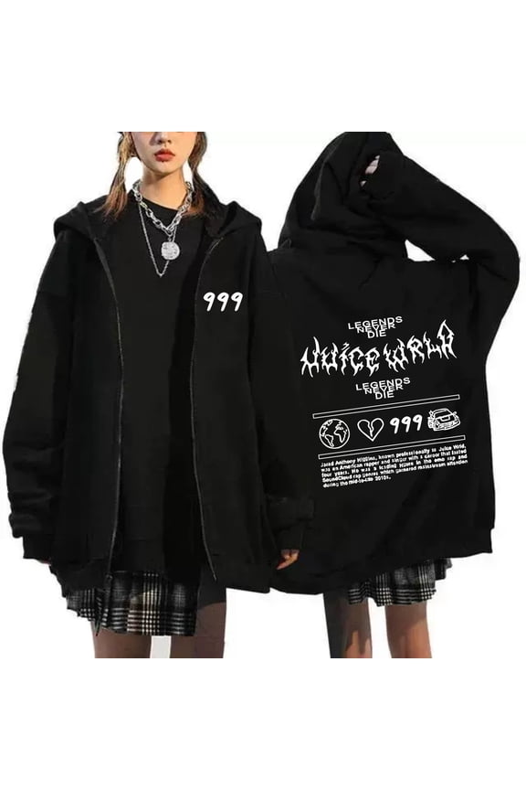 Juice Hoodie Zip-Up Casual Hooded Rapper Sweatshirt, Ivan Cornejo Accessories Cardigan, Black for Men and Women