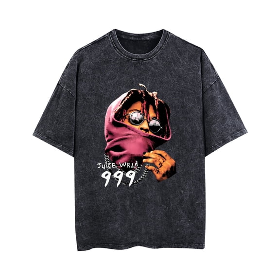PH DOUBLE L  juice Wrld Cotton T-shirt 999 Washed Retro Short Sleeve Classic Casual Loose T-shirt Size XS-3XL