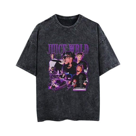 PH DOUBLE L  juice Wrld Cotton T-shirt 999 Washed Retro Short Sleeve Classic Casual Loose T-shirt Size XS-3XL
