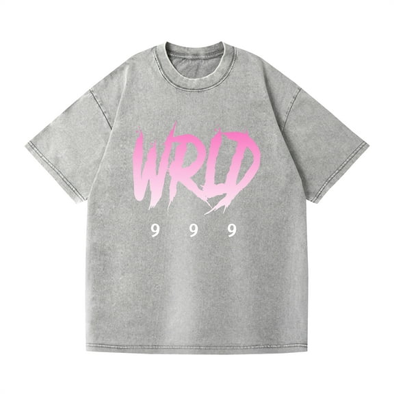 PH DOUBLE L juice Wrld Washed Vintage Cotton T-shirt Classic Music New Trend Large Size Color Men and Women