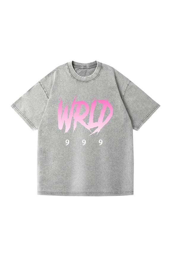 juice Wrld Washed Vintage Cotton T-shirt Classic Music New Trend Large Size Color Men and Women