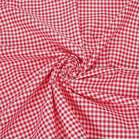 PH Gingham Fabric Checkered Cotton Fabric 62.9 Inch Wide Red Tartan Pattern Fabrics Plaid Printed Craft Fabrics for Sewing DIY Crafts Clothing Quilting Tablecloth Home Decor 1 Yard for DIY
