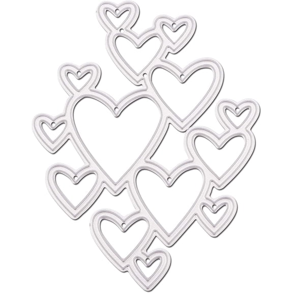 PH Heart Cutting Dies Stencil Carbon Steel Scrapbooking Dies Cuts 2.4x3.1 Template Embossing Love Charms for DIY Scrapbooking Mother's Day Thanksgiving Day Card Making for DIY