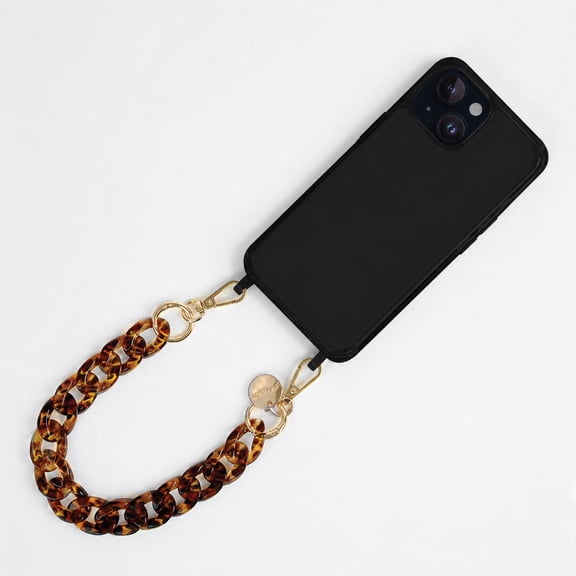 Philosophy DESIGN CO. Tortoise Fashion Cell Phone Case with Wristlet for Apple iPhone 15/14/13